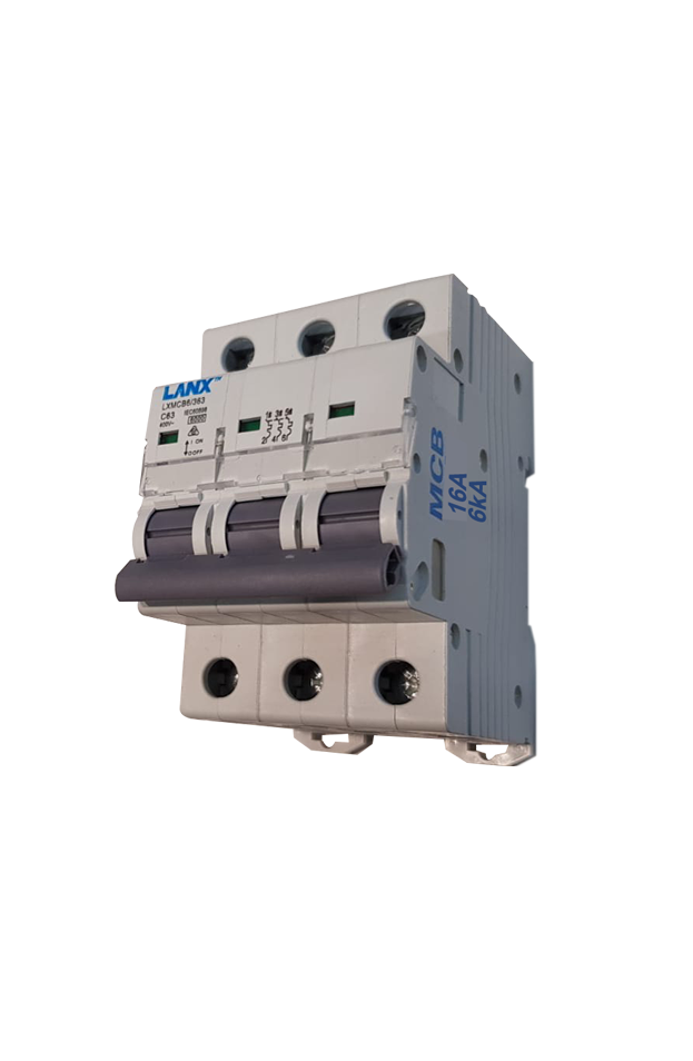 3 Pole 16A Three Phase Circuit Breaker 6KA C Curve MCB