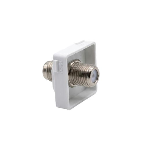 Satellite TV Wall Plate Mechanism F to F Connector White